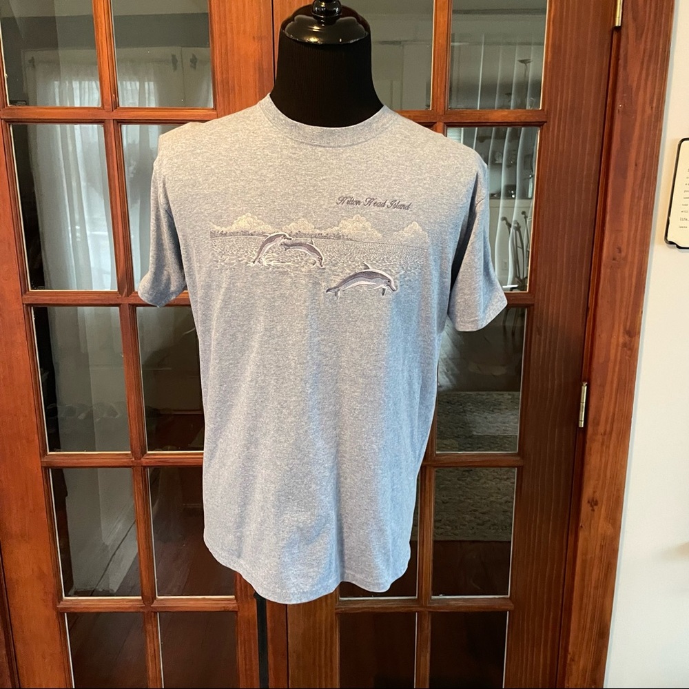 Hilton Head Island Embroidered Dolphin T-Shirt